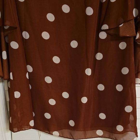 Preston & York Brown and White Long Sleeve Sheath Dress - Picture 6 of 15